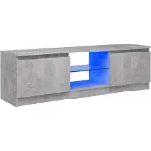 vidaXL Armoire TV avec lampes LED gris béton 120x30x36 cm