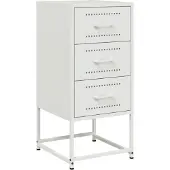 vidaXL Tables de chevet 2 pcs blanc 36x39x78 cm acier
