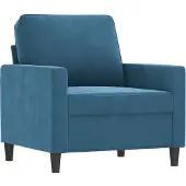 vidaXL Fauteuil bleu 60 cm velours