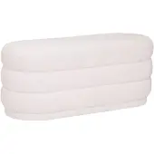 Atmosphera Banc en tissu à bouclettes - Blanc - L 100 x H 42 cm - Collection Générique