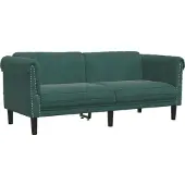 vidaXL Ensemble de canapés 2 pièces vert foncé velours