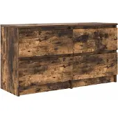 vidaXL Armoire TV chêne fumé 100x35x54 cm Bois composite