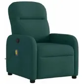 vidaXL Fauteuil de massage vert foncé Tissu