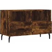 vidaXL Armoire TV chêne fumé 80x36x50 cm Bois composite