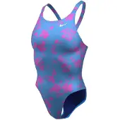 Nike Hydrastrong Multi Print Fastback Swimsuit Bleu 34 Femme