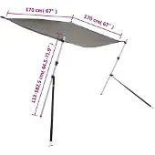vidaXL Rallonge d'ombrage T-Top Anthracite 170x170x(115-183) cm