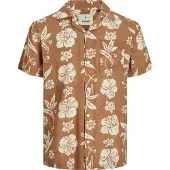 Jack & Jones Chemise 'JJFlores' noisette / blanc