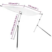 vidaXL Rallonge d'ombrage T-Top blanc 170x170x(115-183) cm