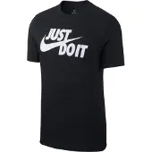 Nike T-Shirt 'Swoosh' noir / blanc