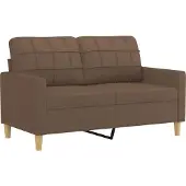 vidaXL Ensemble de canapés 3 pièces avec coussins Tissu brun