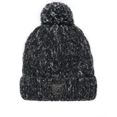 Superdry Bonnet Superdry Torsade Tweed Femme Noir