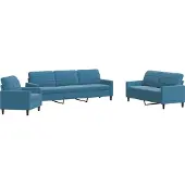 vidaXL Ensemble de canapés 4 pièces avec coussins bleu velours