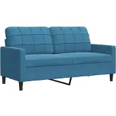 vidaXL Canapé 2 places bleu 140 cm velours
