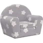 vidaXL Canapé-lit pour enfants gris clair étoiles peluche douce
