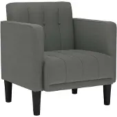 vidaXL Fauteuil avec accoudoirs gris foncé 53 cm Tissu