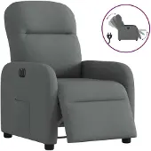 vidaXL Fauteuil relax électrique gris foncé Tissu