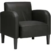vidaXL Fauteuil avec accoudoirs noir 54 cm similicuir
