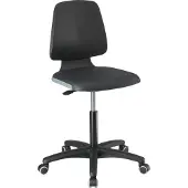 BIMOS Siège pivotant pour laboratoire LABSIT, sans accoudoirs, avec roulettes, hauteur du dossier 420 mm, similicuir, anthracite