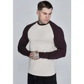 SikSilk T-Shirt écru / brun foncé