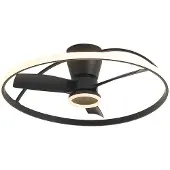 QAZQA Ventilateur de plafond noir avec LED et télécommande - Steer
