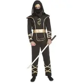 MOM Black Ninja Man Costume Noir M-L Enfants