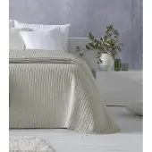 Pierre Cardin Couvre-lit Jacquard - - 180x270 cm - Beige - À rayure - Élégant - Légère - 50 % Coton, 50 % Polyester