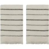 Meraki Towel, MKTrue, Off-whiteBlack (100 x 50 cm)
