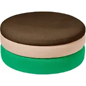 Broste Copenhagen Pouf Pond vert/rose/café Ø68cm