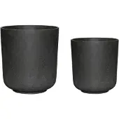 Hubsch Pots de fleurs noirs - lot de 2 pièces