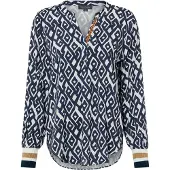 Franco Callegari Chemisier camel / marine / blanc cassé