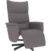 vidaXL Fauteuil relax avec repose-pieds Gris Similicuir
