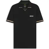 BOSS pour homme. 50559200 Polo Active slim fit noir (M), Casuel, Sport, Multisport, Polyester, Manche courte