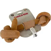 HuggleHounds Naturals os en cuir noué pour chien