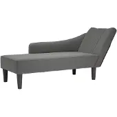 vidaXL Chaise longue avec accoudoir à droite Tissu gris foncé