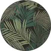 Tapis.fr Tapis d'intérieur & extérieur Ostenza noir 160 cm rond