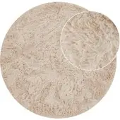 Tapis.fr Tapis à poils longs Silvana crème 160 cm rond