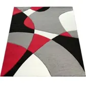 Tapis.fr Tapis moderne Diamora rouge 80x300 cm