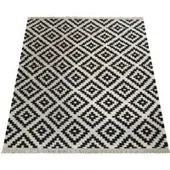 Tapis.nl Tapis en laine Kenolia noir-blanc 120x170 cm