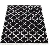 Tapis.fr Tapis en laine Kenolia noir 140x200 cm