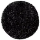 Tapis.fr Tapis à poils longs Playara noir 60 cm rond