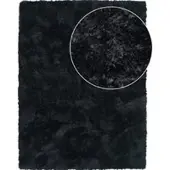 Tapis.fr Tapis à poils longs Silvana noir 140x200 cm