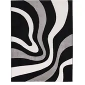 Tapis.fr Tapis moderne Diamora noir 60x110 cm