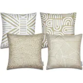 Tapis.fr Housse de coussin Chino beige 45x45 cm, 4 pièces