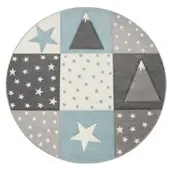 Tapis.fr Tapis pour enfants Kosmos bleu 120 cm rond
