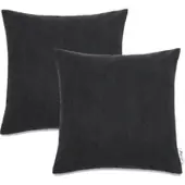 Tapis.fr Housse de coussin Chino noir 45x45 cm, 2 pièces