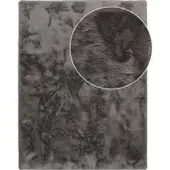 Tapis.fr Tapis en fourrure Fluffy_deluxe anthracite 120 cm rond