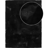 Tapis.fr Tapis en fourrure Fluffy_deluxe noir 60x100 cm