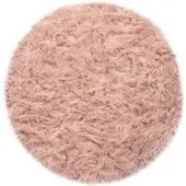 Tapis.fr Tapis à poils longs Playara rose 60 cm rond
