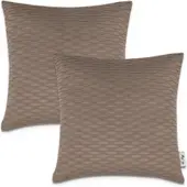 Tapis.fr Housse de coussin Chino marron 45x45 cm, 2 pièces