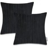 Tapis.fr Housse de coussin Chino noir 45x45 cm, 2 pièces